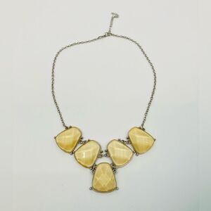 Pale Yellow Vintage-style Exotic stone necklace